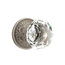 Emtek 8106-CK-US15A Diamond Crystal Door Knob Passage Set With Lancaster Rosette Pewter