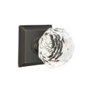 Emtek 8131-CK-US10B Diamond Crystal Door Knob Passage Set With Quincy Rosette Oil Rubbed Bronze