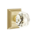 Emtek 8161-CK-US4 Diamond Crystal Door Knob Passage Set With Wilshire Rosette Satin Brass