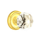 Emtek 8201-CK-US3 Diamond Crystal Door Knob Privacy Set With Rope Rosette Polished Brass