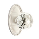 Emtek 8220-CK-US15 Diamond Crystal Door Knob Privacy Set With Oval Rosette Satin Nickel