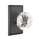 Emtek 8221-CK-US19 Diamond Crystal Door Knob Privacy Set With Rectangular Rosette Flat Black