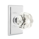 Emtek 8221-CK-US26 Diamond Crystal Door Knob Privacy Set With Rectangular Rosette Polished Chrome