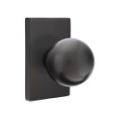 Emtek 5052-OR-US10B Orb Door Knob Dummy Set With Modern Rectangular Rosette Oil Rubbed Bronze