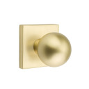 Emtek 5110-OR-US4 Orb Door Knob Passage Set With Square Rosette Satin Brass