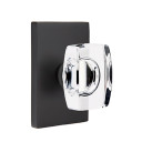 Emtek 5052-WS-US19 Windsor Door Knob Dummy Set With Modern Rectangular Rosette Flat Black