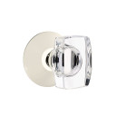 Emtek 5057-WS-US14 Windsor Door Knob Dummy Set With Modern Rosette Polished Nickel