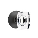 Emtek 5057-WS-US19 Windsor Door Knob Dummy Set With Modern Rosette Flat Black