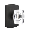 Emtek 7050-WS-MB Windsor Crystal Door Knob Dummy Set With Sandcast Bronze #4 Rosette Medium Bronze