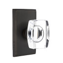 Emtek 7054-WS-MB Windsor Crystal Door Knob Dummy Set With Sandcast Bronze #3 Rosette Medium Bronze