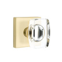 Emtek 5210-WS-US4 Windsor Door Knob Privacy Set With Square Rosette Satin Brass
