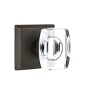 Emtek 7111-WS-MB Windsor Crystal Door Knob Passage Set With Sandcast Bronze #6 Rosette Medium Bronze