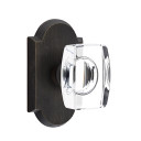 Emtek 7208-WS-MB Windsor Crystal Door Knob Privacy Set With Sandcast Bronze #1 Rosette Medium Bronze
