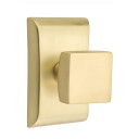 Emtek 5051-SQU-US4 Square Door Knob Dummy Set With Neos Rosette Satin Brass