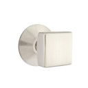 Emtek 5107-SQU-US15 Square Door Knob Passage Set With Modern Rosette Satin Nickel