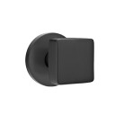 Emtek 5109-SQU-US19 Square Door Knob Passage Set With Disk Rosette Flat Black