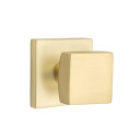 Emtek 5210-SQU-US4 Square Door Knob Privacy Set With Square Rosette Satin Brass