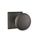 Emtek 7111-WC-FB Winchester Sandcast Bronze Door Knob Passage Set With #6 Rosette Flat Black