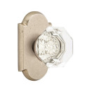 Emtek 7058-OT-TWB Old Town Clear Crystal Door Knob Dummy Set With Sandcast Bronze #1 Rosette Tumbled White Bronze