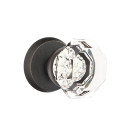 Emtek 7206-OT-MB Old Town Clear Crystal Door Knob Privacy Set With Sandcast Bronze #2 Rosette Medium Bronze