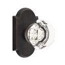 Emtek 7208-OT-MB Old Town Clear Crystal Door Knob Privacy Set With Sandcast Bronze #1 Rosette Medium Bronze