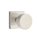 Emtek 5050-ROU-US15 Round Door Knob Dummy Set With Square Rosette Satin Nickel