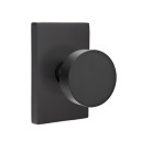 Emtek 5052-ROU-US19 Round Door Knob Dummy Set With Modern Rectangular Rosette Flat Black