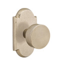 Emtek 7058-BZRN-TWB Round Sandcast Bronze Door Knob Dummy Set With #1 Rosette Tumbled White Bronze