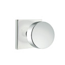 Emtek 5110-ROU-US26 Round Door Knob Passage Set With Square Rosette Polished Chrome