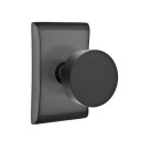 Emtek 5111-ROU-US19 Round Door Knob Passage Set With Neos Rosette Flat Black