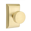 Emtek 5111-ROU-US4 Round Door Knob Passage Set With Neos Rosette Satin Brass