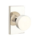 Emtek 5112-ROU-US14 Round Door Knob Passage Set With Modern Rectangular Rosette Polished Nickel