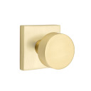 Emtek 5210-ROU-US4 Round Door Knob Privacy Set With Square Rosette Satin Brass