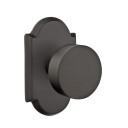 Emtek 7108-BZRN-FB Round Sandcast Bronze Door Knob Passage Set With #1 Rosette Flat Black Bronze