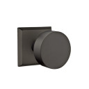 Emtek 7211-BZRN-FB Round Sandcast Bronze Door Knob Privacy Set With #6 Rosette Flat Black Bronze