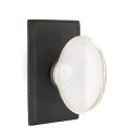 Emtek 7054-HT-MB Hampton Crystal Door Knob Dummy Set With Sandcast Bronze #3 Rosette Medium Bronze