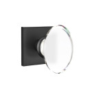 Emtek 5210-HT-US19 Hampton Door Knob Privacy Set With Square Rosette Flat Black