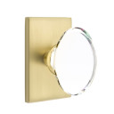 Emtek 5212-HT-US4 Hampton Door Knob Privacy Set With Modern Rectangular Rosette Satin Brass