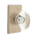 Emtek 7104-HT-TWB Hampton Crystal Door Knob Passage Set With Sandcast Bronze #3 Rosette Tumbled White Bronze