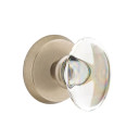 Emtek 7106-HT-TWB Hampton Crystal Door Knob Passage Set With Sandcast Bronze #2 Rosette Tumbled White Bronze