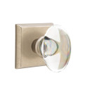 Emtek 7211-HT-TWB Hampton Crystal Door Knob Privacy Set With Sandcast Bronze #6 Rosette Tumbled White Bronze