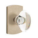 Emtek 7050-HT-TWB Hampton Crystal Door Knob Dummy Set With Sandcast Bronze #4 Rosette Tumbled White Bronze