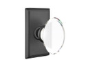 Emtek 8221-HT-US19 Hampton Crystal Door Knob Privacy Set With Rectangular Rosette Flat Black