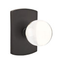 Emtek 7050-BL-FB Bristol Crystal Door Knob Dummy Set With Sandcast Bronze #4 Rosette Flat Black