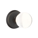 Emtek 7056-BL-MB Bristol Crystal Door Knob Dummy Set With Sandcast Bronze #2 Rosette Medium Bronze