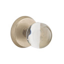 Emtek 7056-BL-TWB Bristol Crystal Door Knob Dummy Set With Sandcast Bronze #2 Rosette Tumbled White Bronze