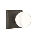 Emtek 7061-BL-MB Bristol Crystal Door Knob Dummy Set With Sandcast Bronze #6 Rosette Medium Bronze