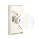 Emtek 8521-BL-US14 Bristol Crystal Door Knob Dummy Set With Rectangular Rosette Polished Nickel