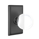 Emtek 8521-BL-US19 Bristol Crystal Door Knob Dummy Set With Rectangular Rosette Flat Black