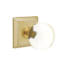 Emtek 8531-BL-US4 Bristol Crystal Door Knob Dummy Set With Quincy Rosette Satin Brass